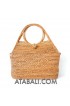 full handmade handwoven ata rattan circle handle handbag